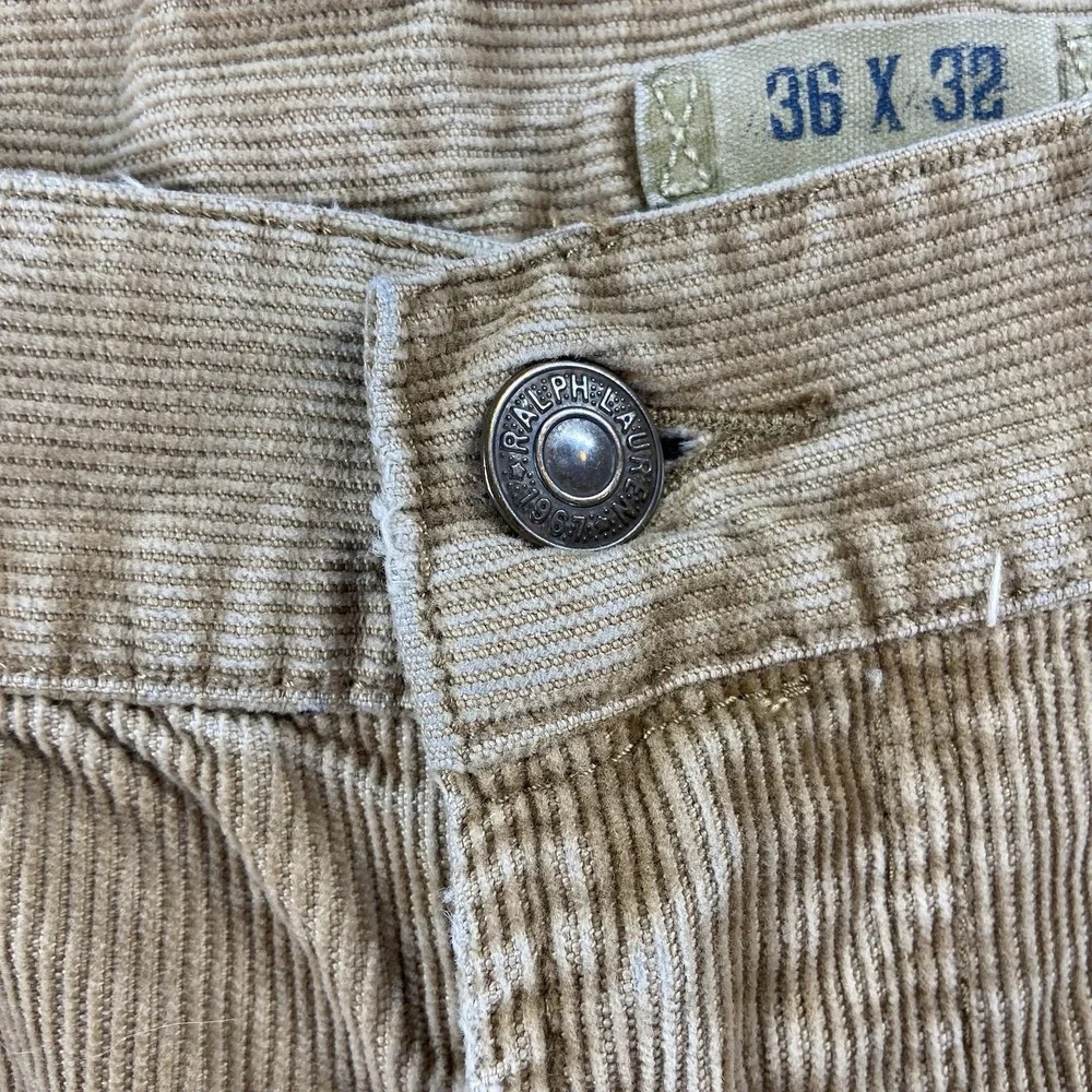 Polo Ralph Lauren Pants Mens 35x29 Corduroy Chino Classic Cotton Brown Casual